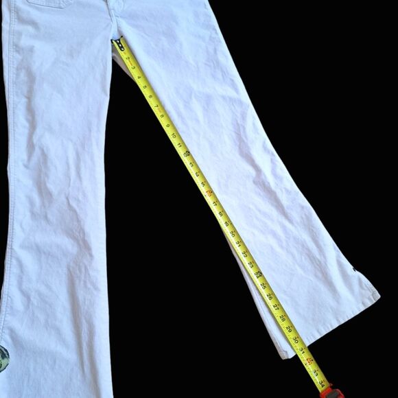 Y2K Abercrombie & Fitch Flared Corduroy Jeans Pants Side Slit Zip Pockets size 8 - Picture 12 of 16